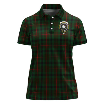 Tennant Tartan Polo Shirt with Family Crest For Women