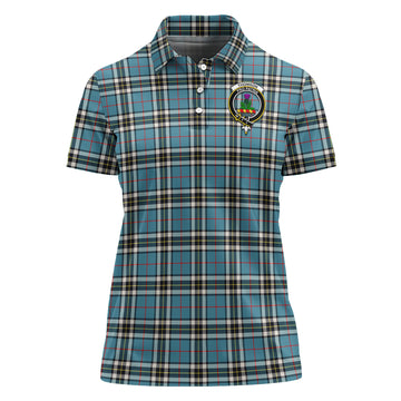 Thomson Tartan Polo Shirt with Family Crest For Women