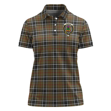 Thomson Camel Tartan Polo Shirt with Family Crest For Women