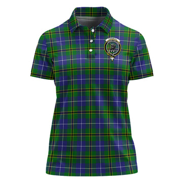 Turnbull Hunting Tartan Polo Shirt with Family Crest For Women