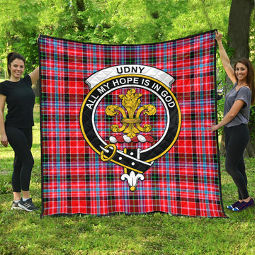 Udny Tartan Quilt with Family Crest