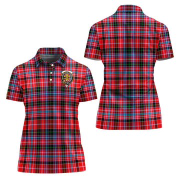 Udny Tartan Polo Shirt with Family Crest For Women