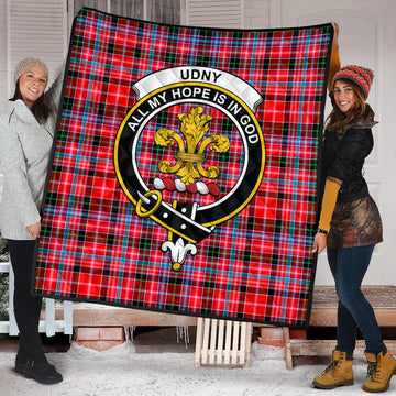 Udny Tartan Quilt with Family Crest