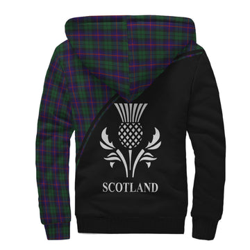 Urquhart Tartan Sherpa Hoodie with Family Crest Curve Style