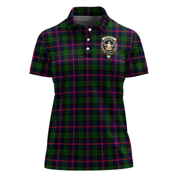 Urquhart Modern Tartan Polo Shirt with Family Crest For Women