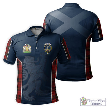 Wallace Tartan Men's Polo Shirt with Family Crest and Lion Rampant Vibes Sport Style
