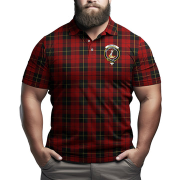 Wallace Tartan Men's Polo Shirt with Family Crest