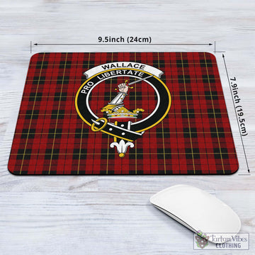 Wallace Tartan Mouse Pad with Family Crest