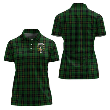 Wallace Hunting Tartan Polo Shirt with Family Crest For Women