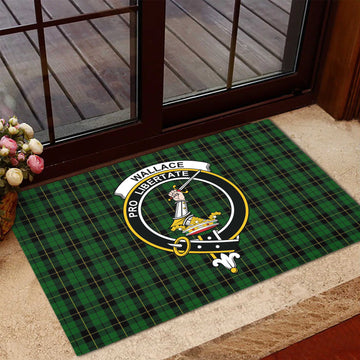 Wallace Hunting Tartan Door Mat with Family Crest