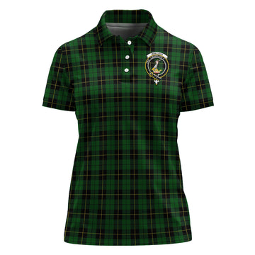 Wallace Hunting Tartan Polo Shirt with Family Crest For Women