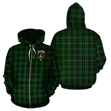 Wallace Hunting Tartan Hoodie with Family Crest