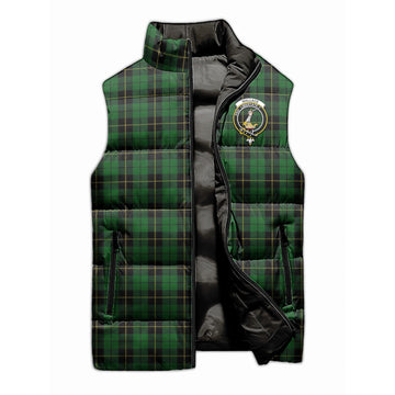 Wallace Hunting Tartan Sleeveless Puffer Jacket with Family Crest