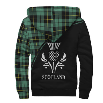 Wallace Hunting Ancient Tartan Sherpa Hoodie with Family Crest Curve Style