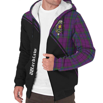 Wardlaw Tartan Sherpa Hoodie with Family Crest Curve Style