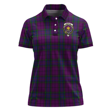 Wardlaw Tartan Polo Shirt with Family Crest For Women