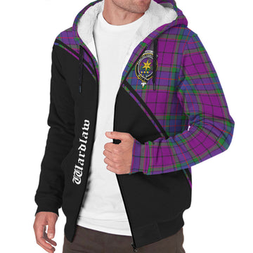Wardlaw Modern Tartan Sherpa Hoodie with Family Crest Curve Style
