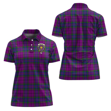 Wardlaw Modern Tartan Polo Shirt with Family Crest For Women