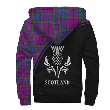 Wardlaw Modern Tartan Sherpa Hoodie with Family Crest Curve Style
