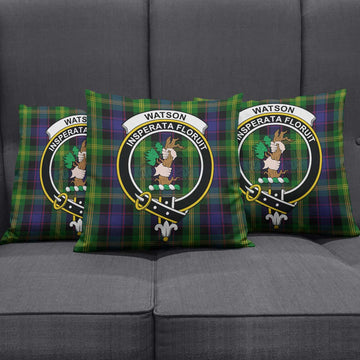 Watson Tartan Pillow Cover with Family Crest