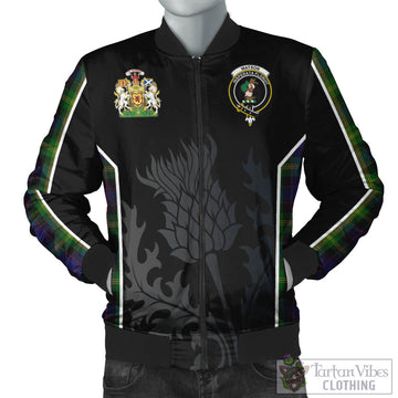 Watson Tartan Bomber Jacket with Family Crest and Scottish Thistle Vibes Sport Style