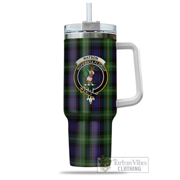 Watson Tartan and Family Crest Tumbler with Handle