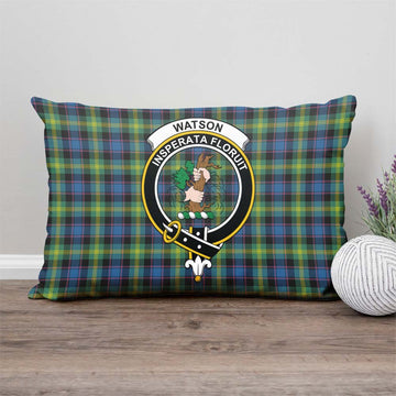 Watson Ancient Tartan Pillow Cover with Family Crest