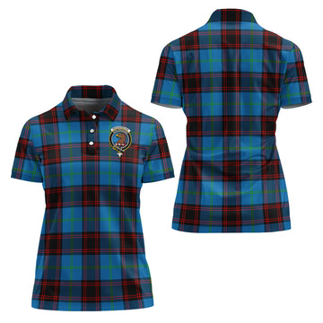 Wedderburn Tartan Polo Shirt with Family Crest For Women