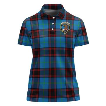 Wedderburn Tartan Polo Shirt with Family Crest For Women