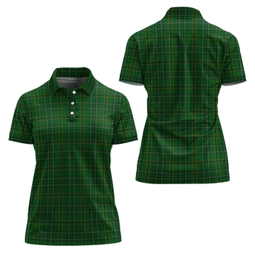 Wexford County Ireland Tartan Polo Shirt For Women
