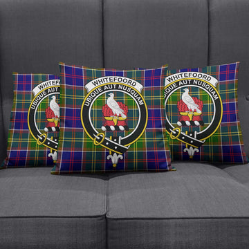 Whitefoord Modern Tartan Pillow Cover with Family Crest