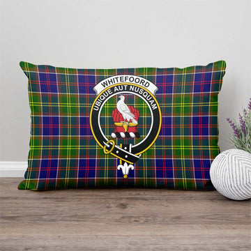 Whitefoord Modern Tartan Pillow Cover with Family Crest