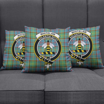 Whitelaw Tartan Pillow Cover with Family Crest