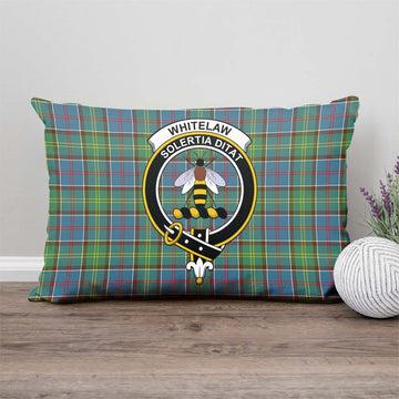Whitelaw Tartan Pillow Cover with Family Crest