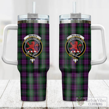 Wilson Tartan and Family Crest Tumbler with Handle