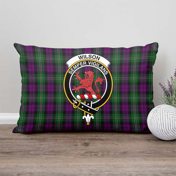 Wilson Tartan Pillow Cover with Family Crest