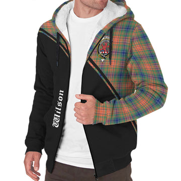 Wilson Ancient Tartan Sherpa Hoodie with Family Crest Curve Style