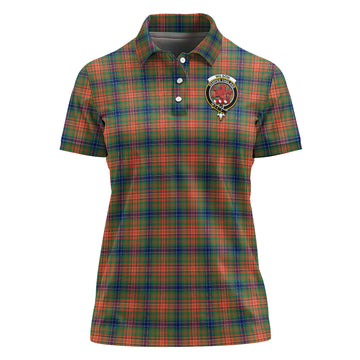 Wilson Ancient Tartan Polo Shirt with Family Crest For Women