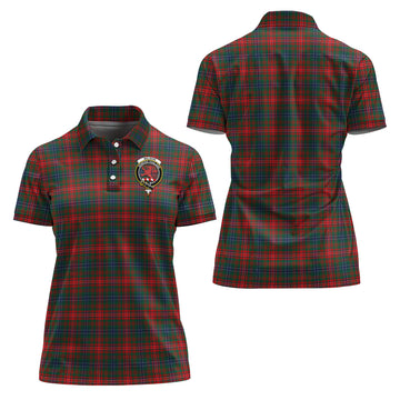 Wilson Modern Tartan Polo Shirt with Family Crest For Women