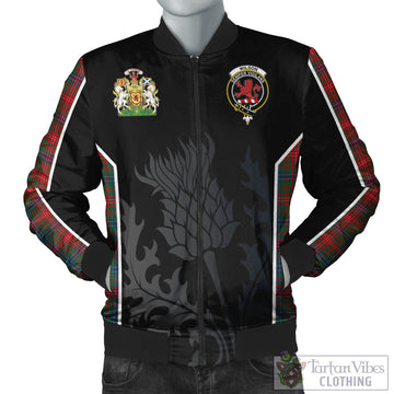Wilson Modern Tartan Bomber Jacket with Family Crest and Scottish Thistle Vibes Sport Style