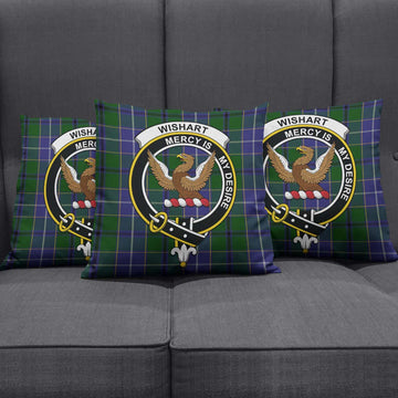 Wishart Hunting Tartan Pillow Cover with Family Crest