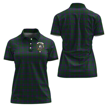 Wood Tartan Polo Shirt with Family Crest For Women