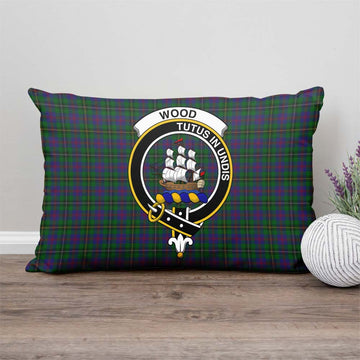 Wood Tartan Pillow Cover with Family Crest