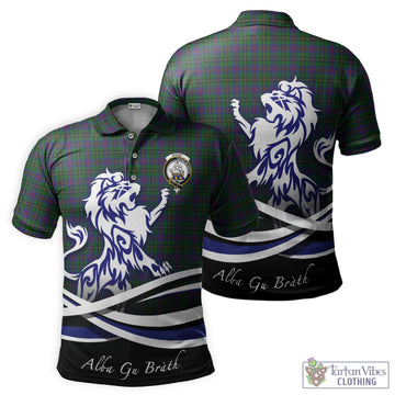 Wood Tartan Polo Shirt with Alba Gu Brath Regal Lion Emblem