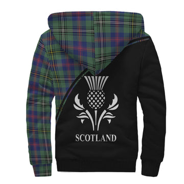 Wood Modern Tartan Sherpa Hoodie with Family Crest Curve Style