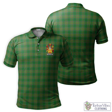 Worthing Ireland Clan Tartan Men's Polo Shirt with Coat of Arms