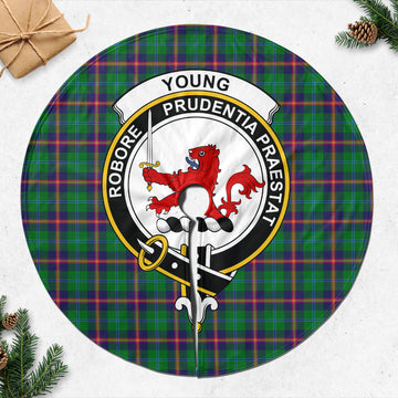Young Modern Tartan Christmas Tree Skirt with Family Crest