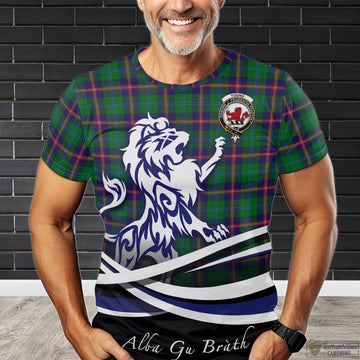 Young Modern Tartan T-Shirt with Alba Gu Brath Regal Lion Emblem
