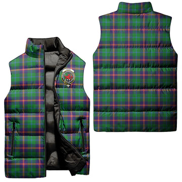 Young Modern Tartan Sleeveless Puffer Jacket with Family Crest