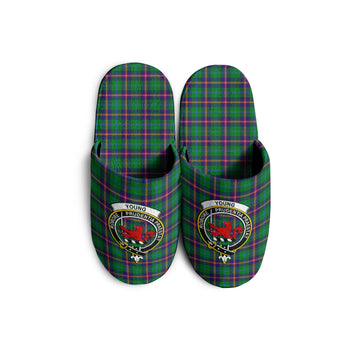 Young Modern Tartan Home Slippers with Family Crest